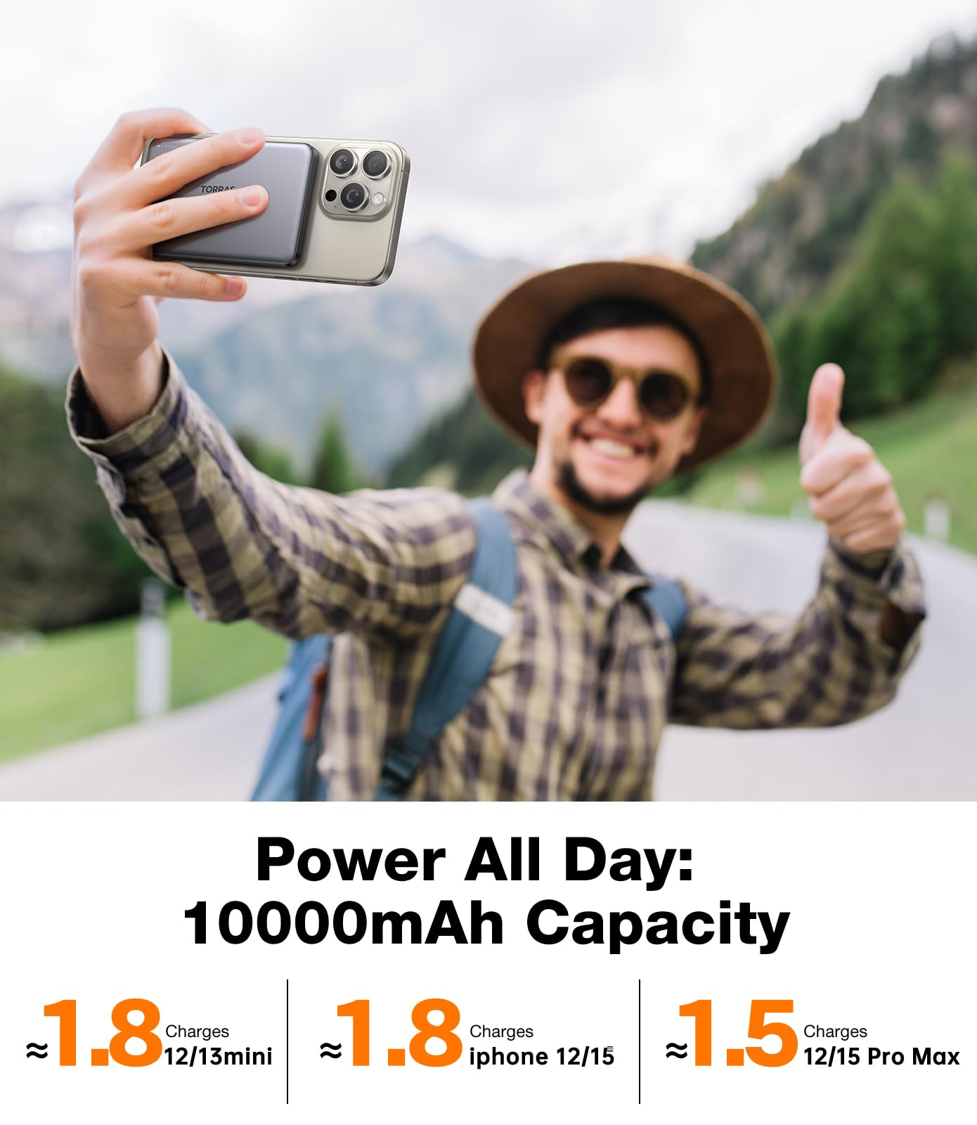 TORRAS MiniMag durable lithium polymer battery for long life.