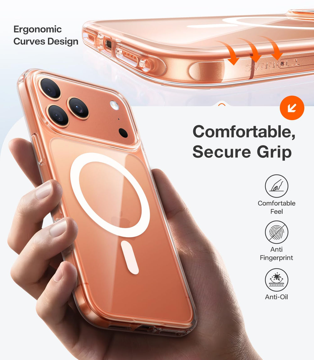 TORRAS translucent back panel shows color while protecting the device.