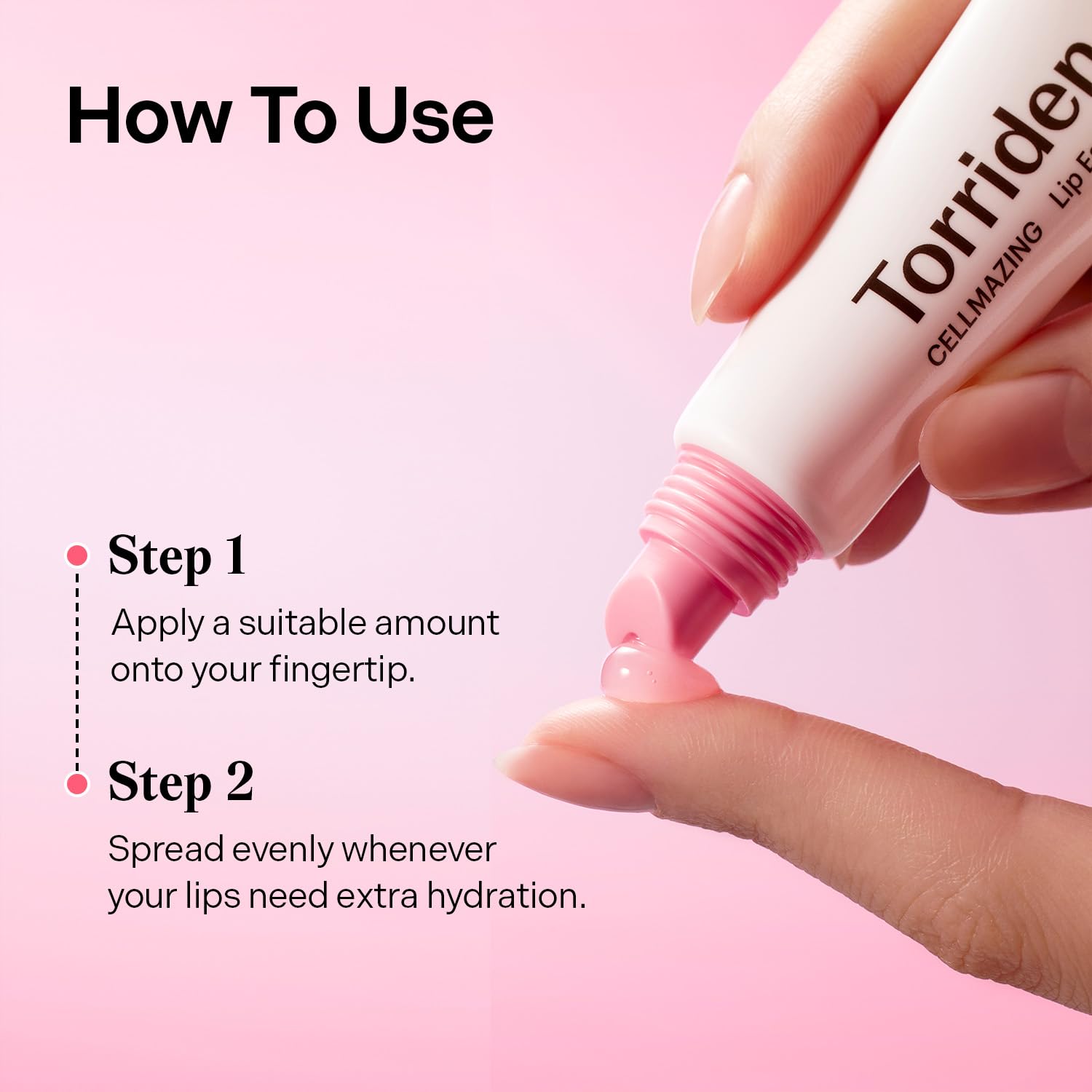 Torriden CELLMAZING jojoba oil locking in moisture on lips