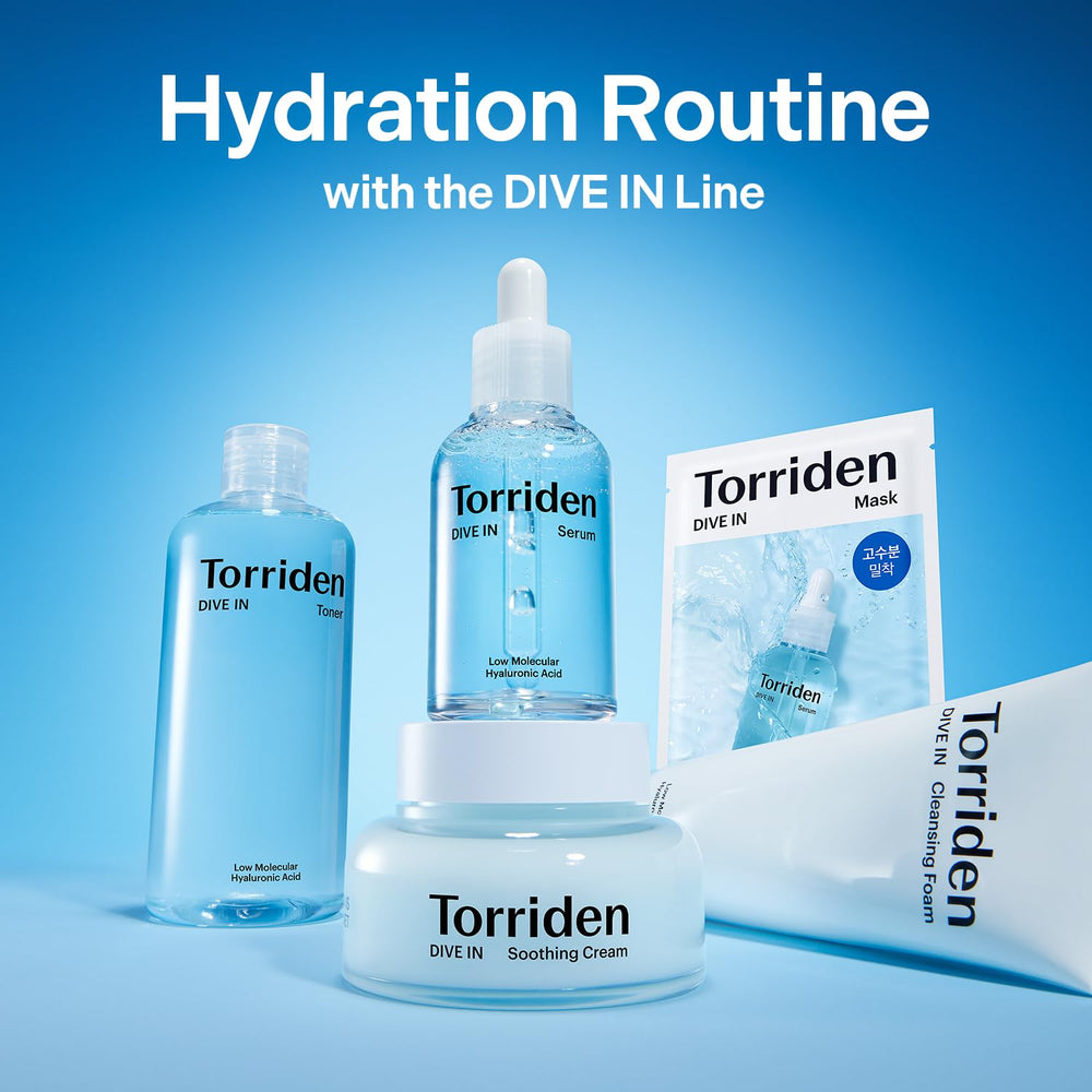 Torriden DIVE IN moisture-lock action shot suggests long-lasting hydration.
