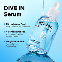 Torriden DIVE IN Serum pump dispenses lightweight hydration