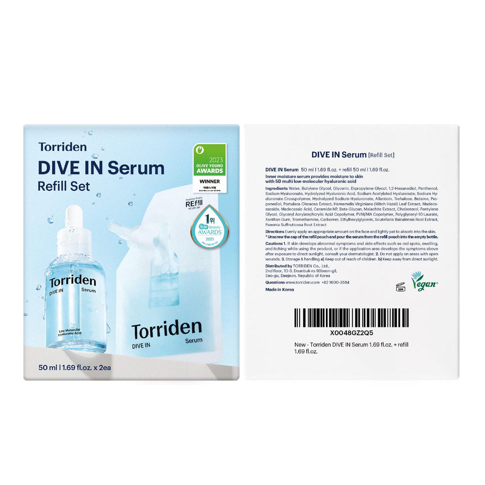 Torriden DIVE IN Serum skin swatch illustrating a dewy glow