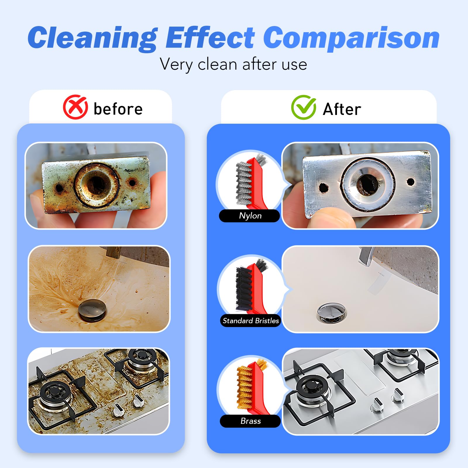 Toseery ergonomic grip aids easy, precise cleaning.