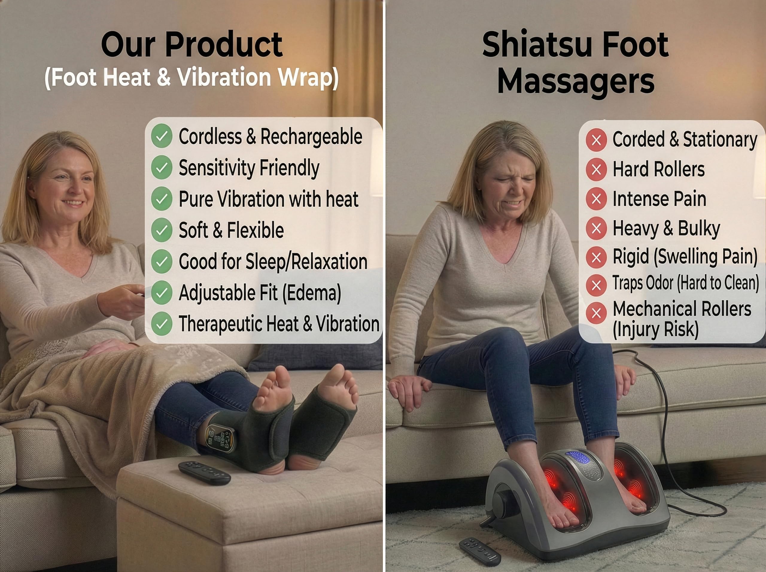 TOSOENPHY vibrating massage showcases gentle relief without firm pressure.