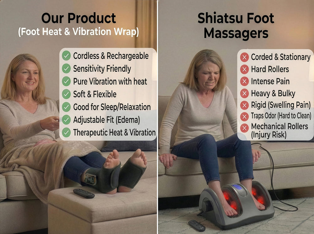 TOSOENPHY vibrating massage showcases gentle relief without firm pressure.