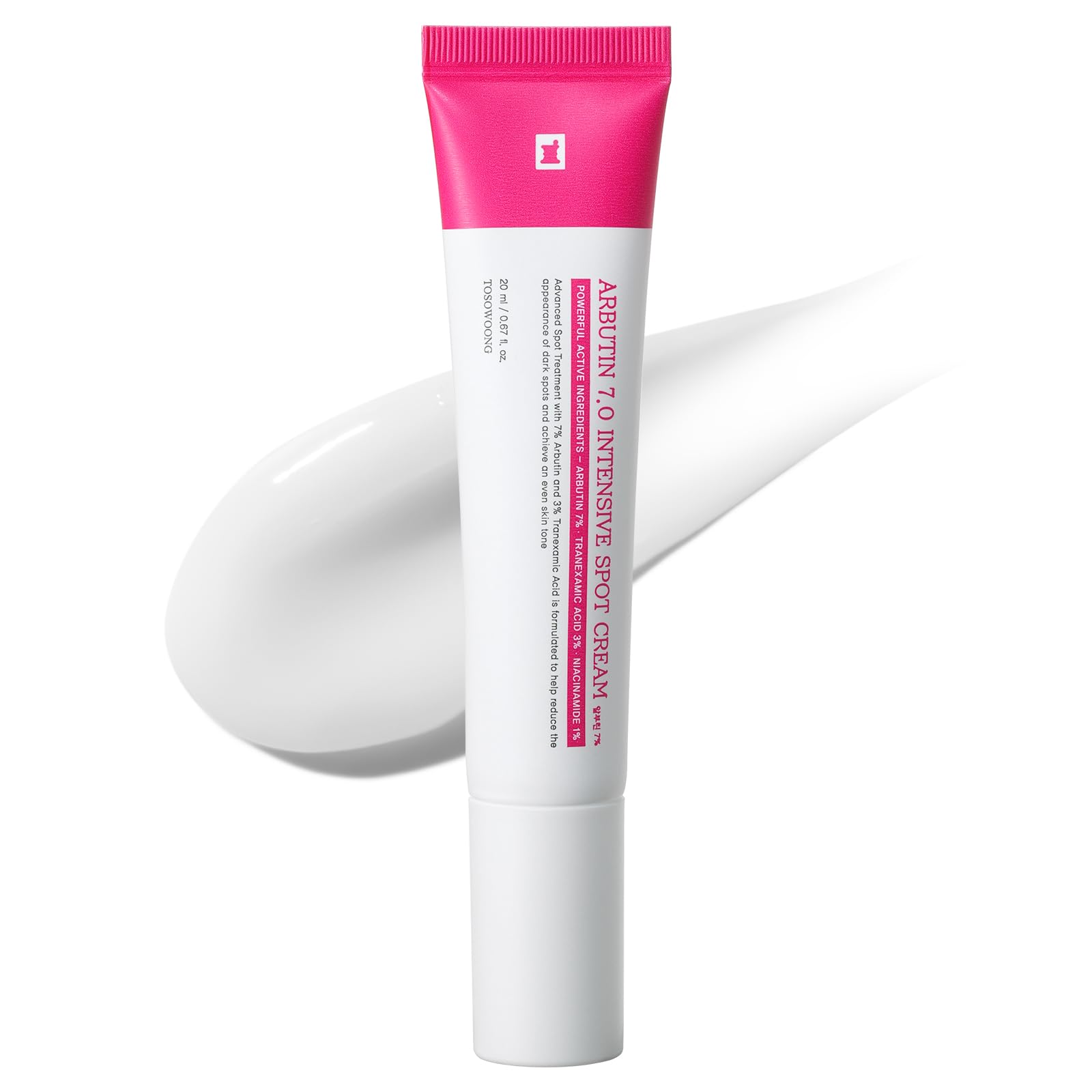 TOSOWOONG Arbutin 7-percent spot cream bottle for targeted brightening and even tone.