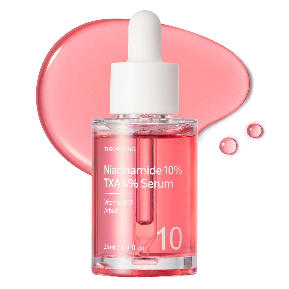 TOSOWOONG Niacinamide serum bottle pour for brightening and even tone.