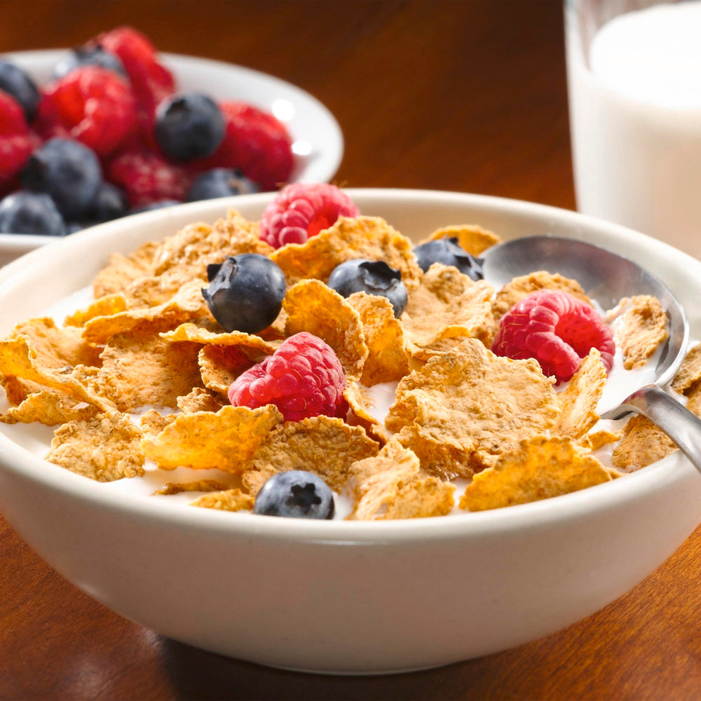 Total Breakfast Cereal served in a bowl with milk