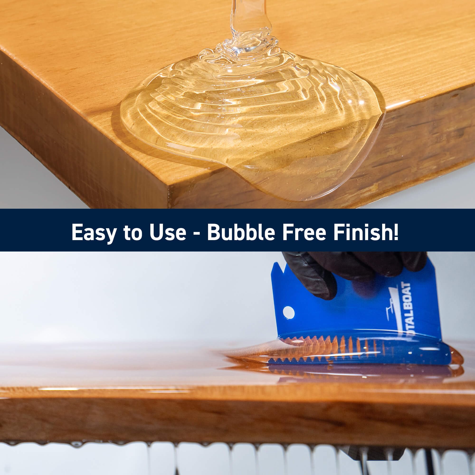 TotalBoat TableTop epoxy seals porous wood for a smooth, protected finish.