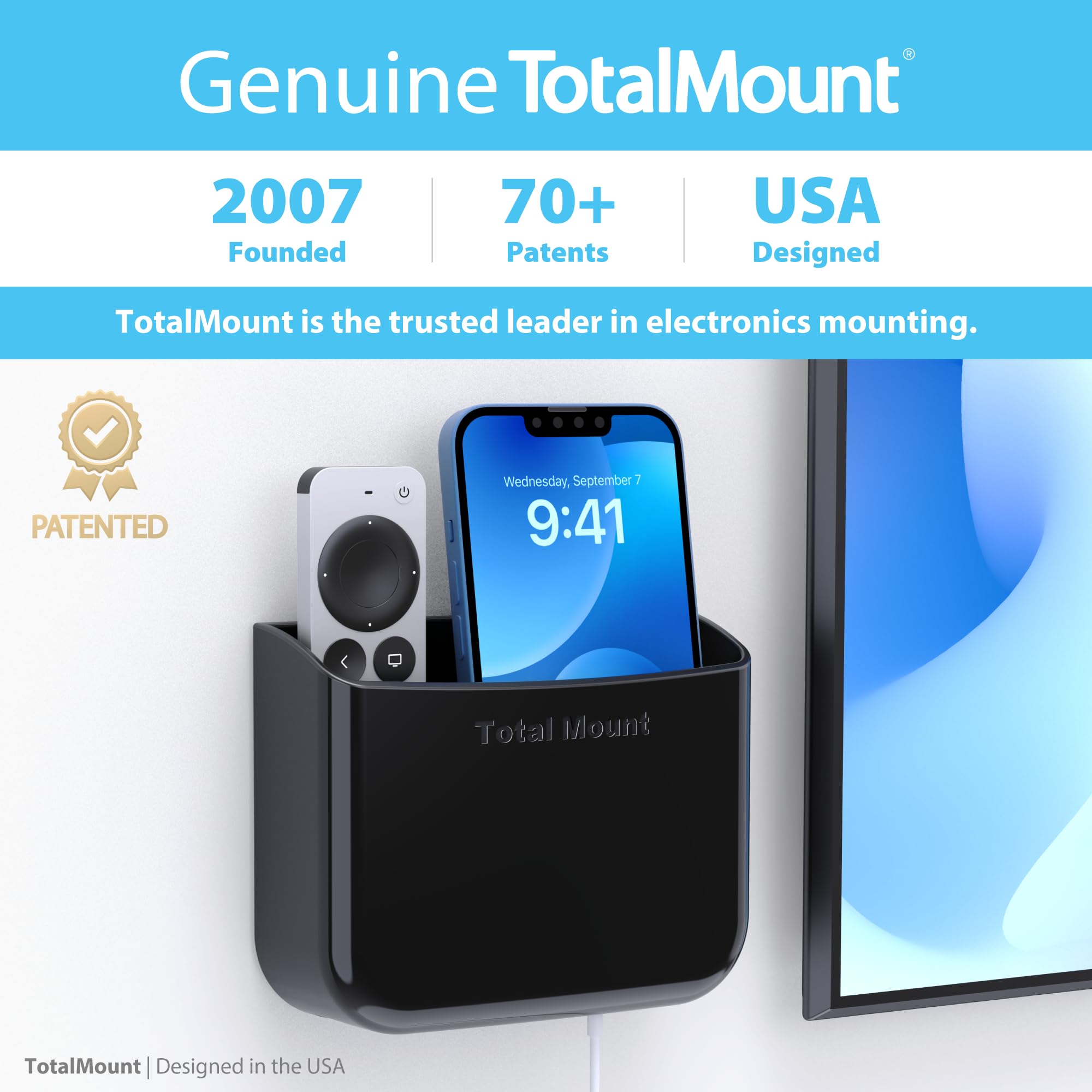 TotalMount holds three remotes securely for larger setups.