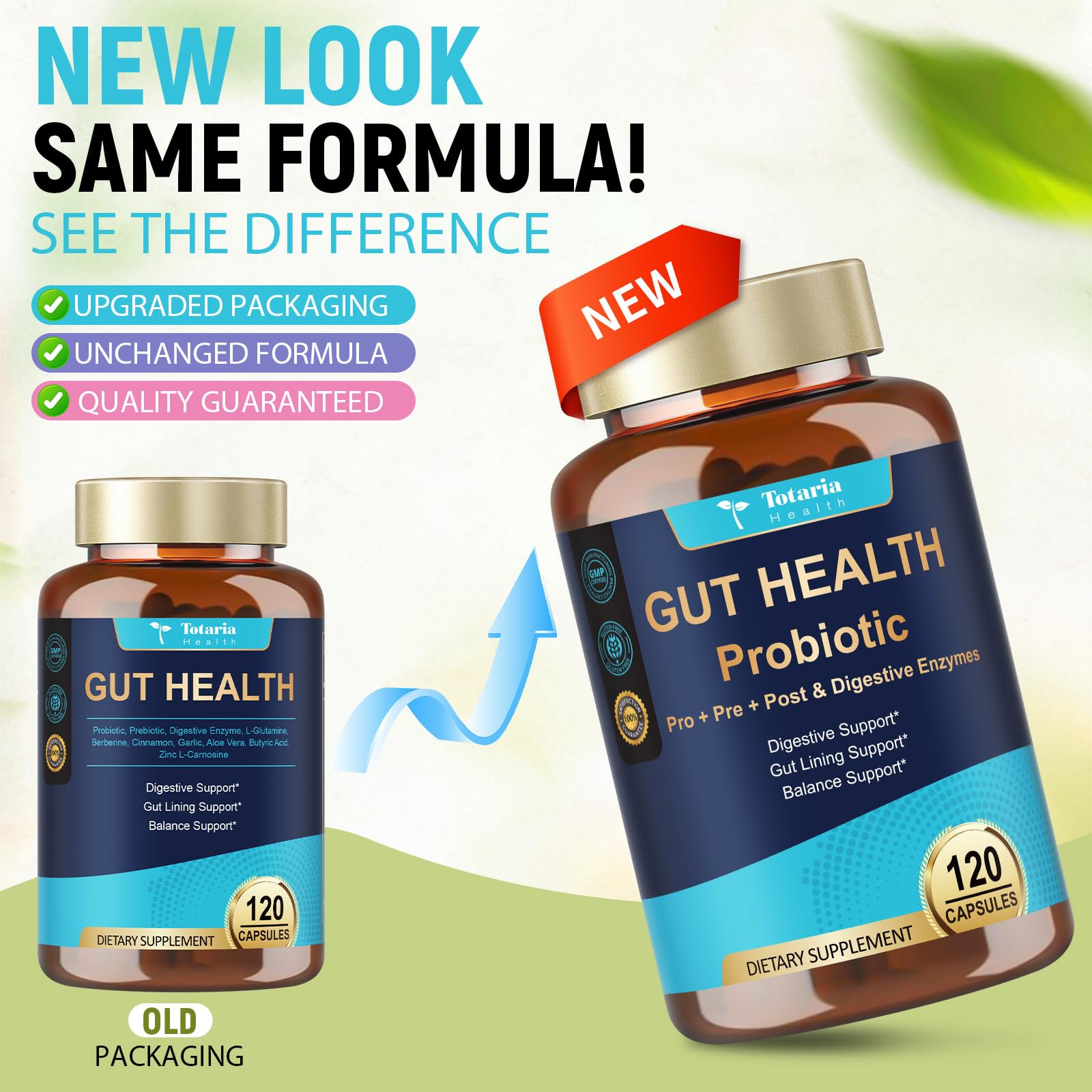 Totaria allergen-free packaging emphasizes gluten-free, dairy-free, and soy-free formula.