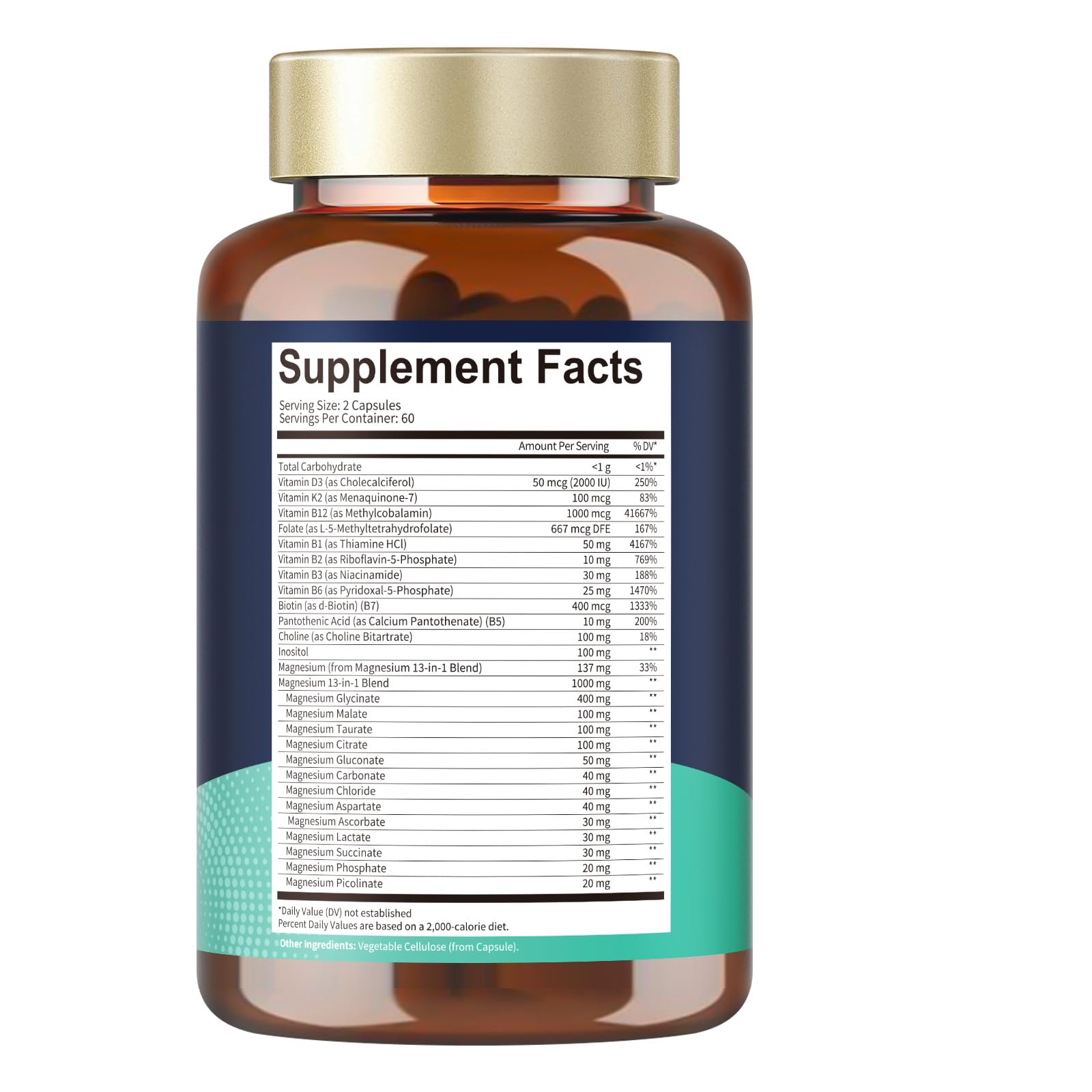 Totaria 25-in-1 magnesium complex vegan capsules for convenient daily use