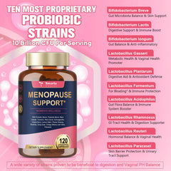 Totaria 40in1 probiotic capsules emphasizing gut health support during menopause.