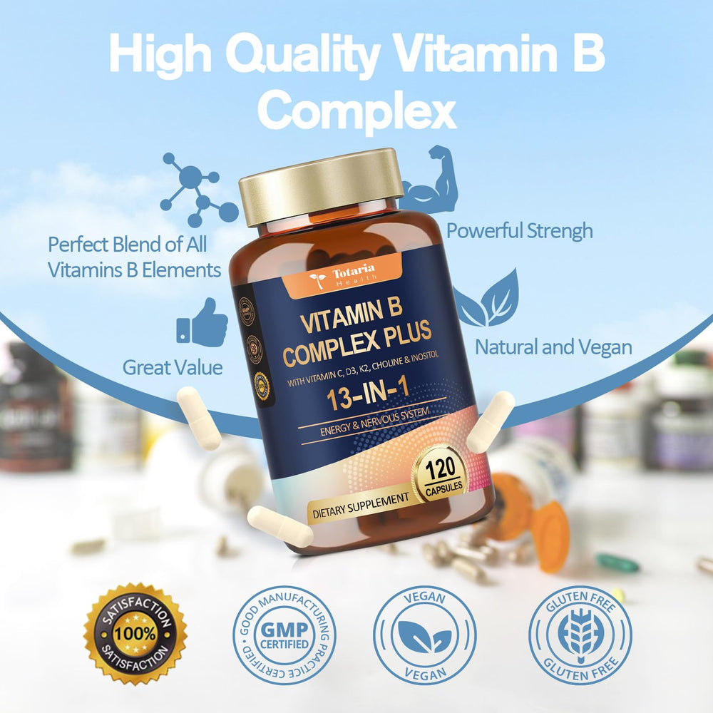 Totaria B complex capsules in hand for on-the-go use