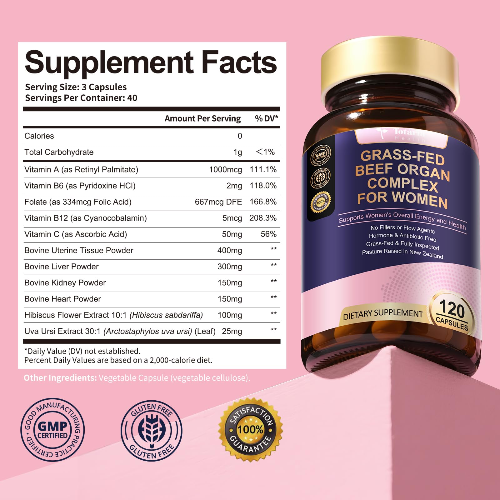 Totaria Beef Organs Women Capsules Swallow: compact capsules for daily use