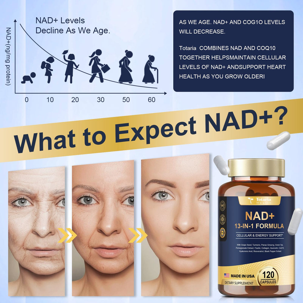 Totaria NAD supplement black pepper extract enhances absorption.