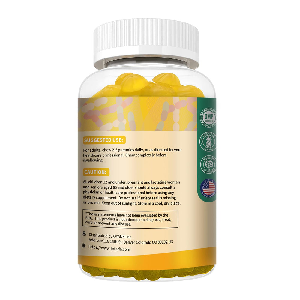 Totaria 60 gummies container on a kitchen counter for routine