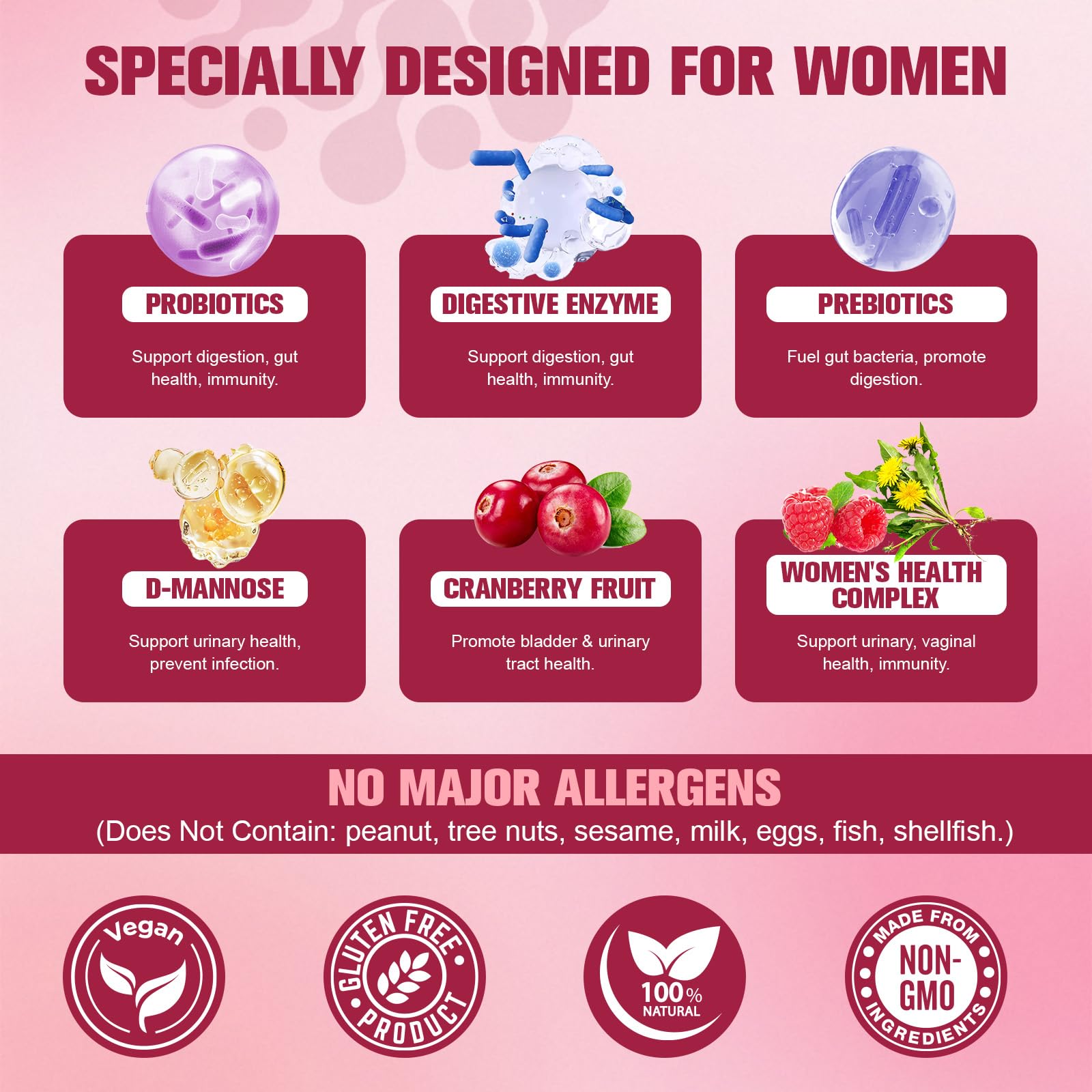 Totaria Probiotics for Women label design featuring brand colors and benefits