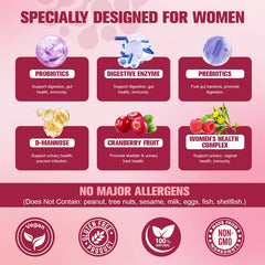 Totaria Probiotics for Women label design featuring brand colors and benefits