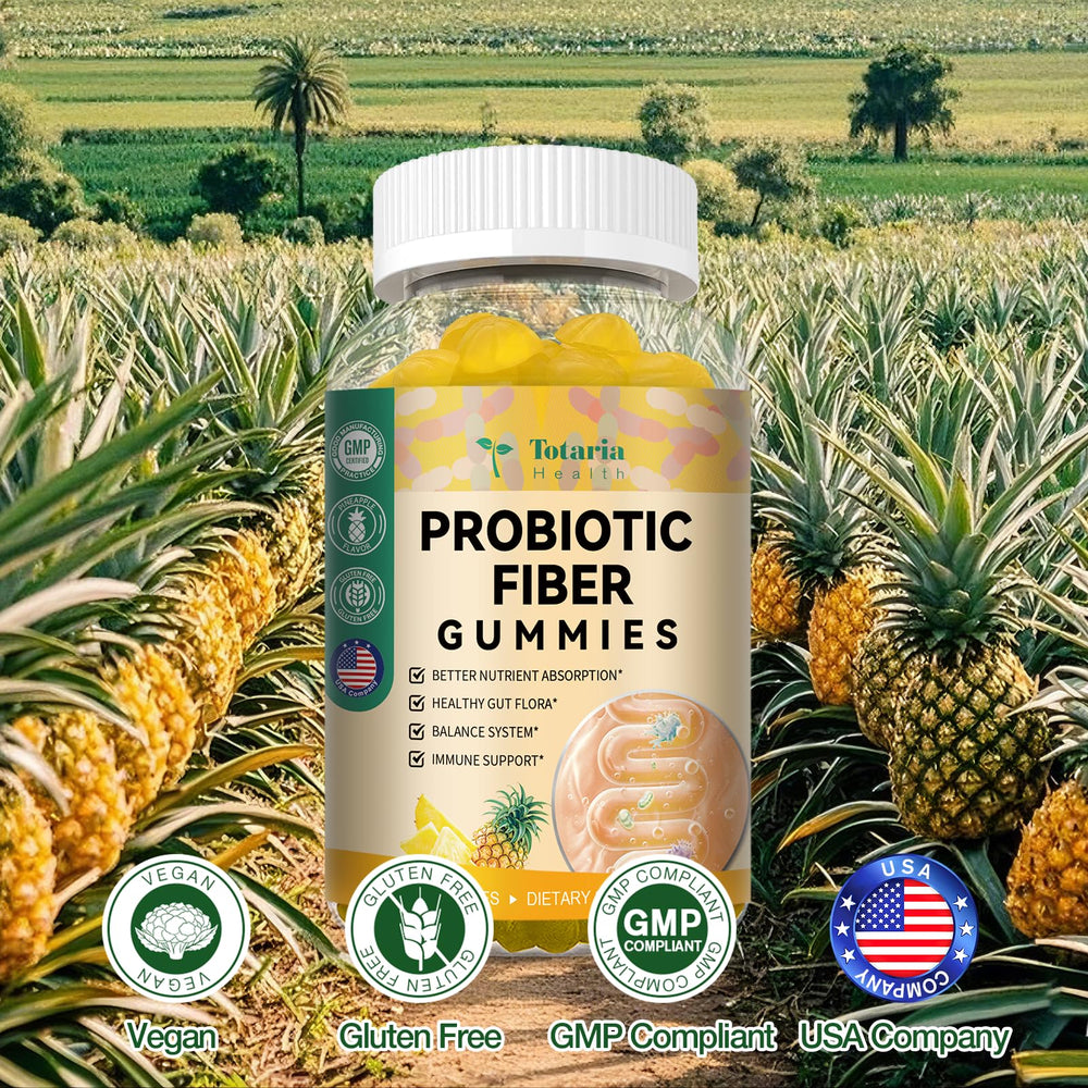Totaria psyllium husk and inulin visuals highlighting prebiotic support