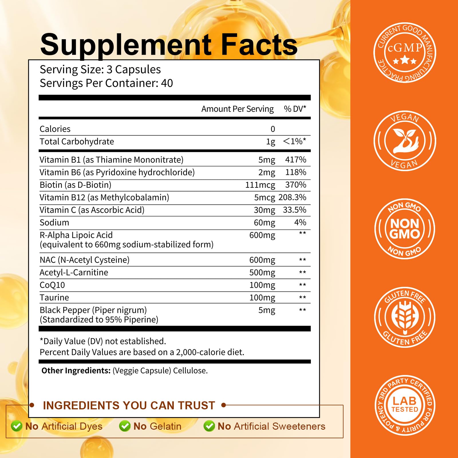 Totaria R-ALA with black pepper extract indicating enhanced absorption.