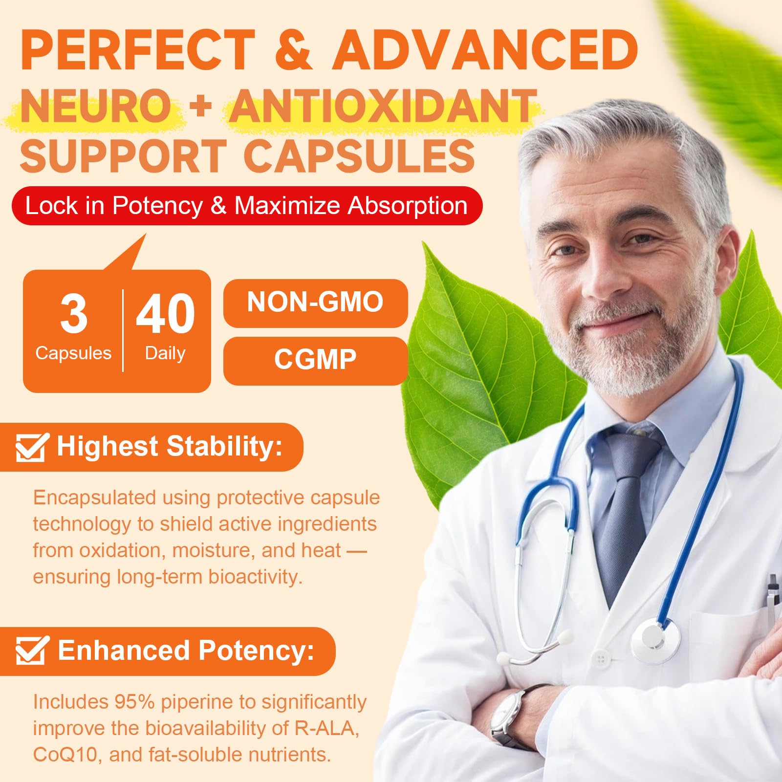Totaria R-ALA with CoQ10, NAC and Taurine supporting energy and cellular protection.