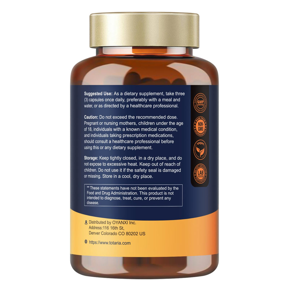 Totaria R-ALA packaging mockup signaling premium vegan, non-GMO formula.