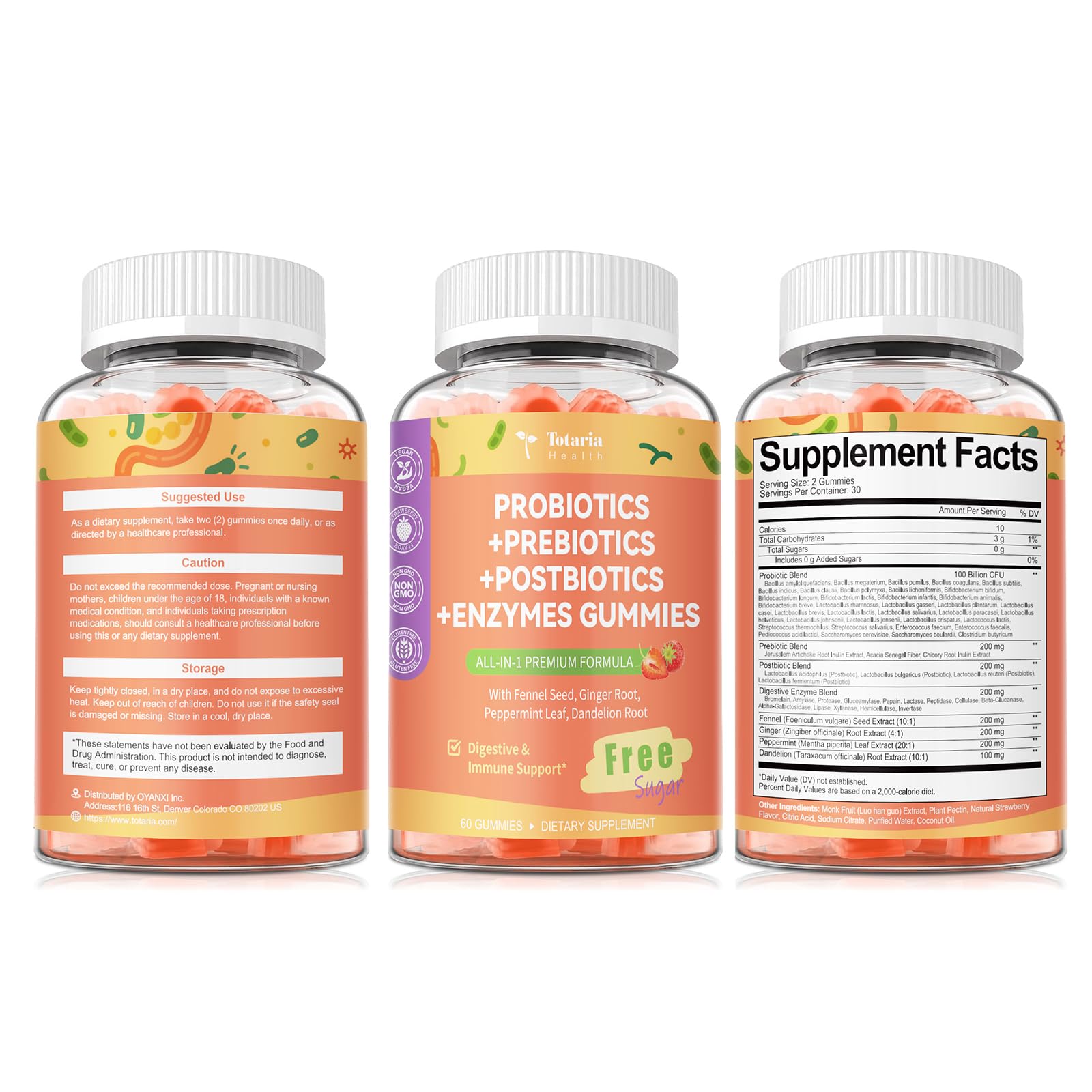 Totaria vegan and gluten-free gummy bottle
