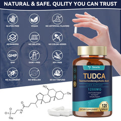 Totaria TUDCA bottle on table ready for daily use.
