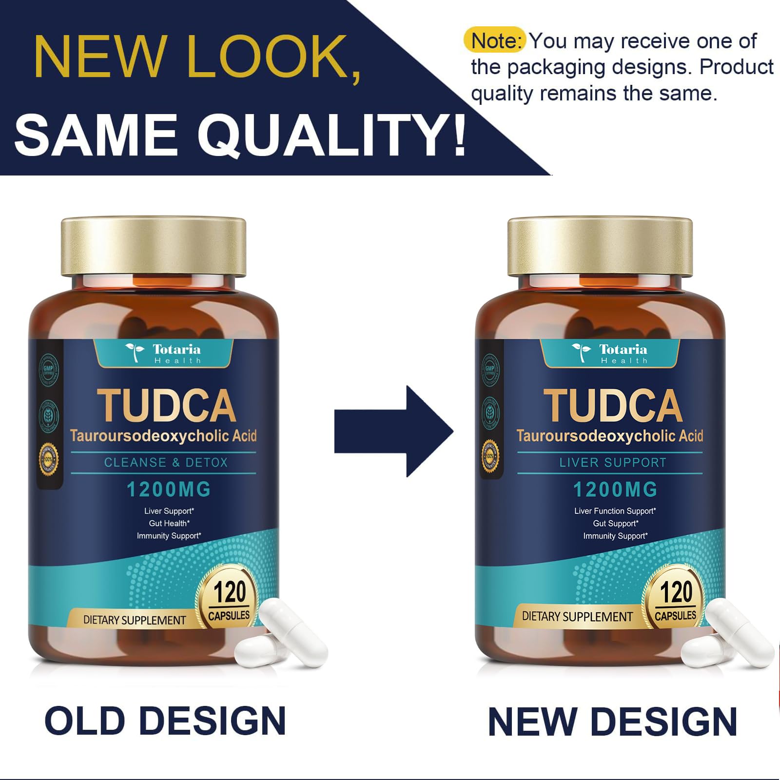 Totaria TUDCA ingredients list noting non-GMO formula.