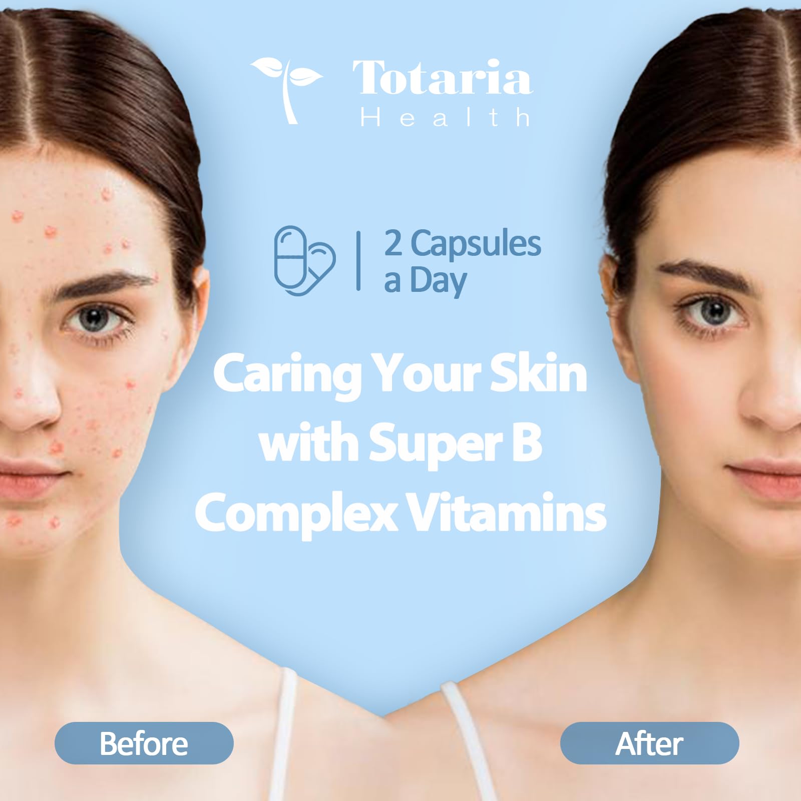 Totaria vegan B complex capsules closeup highlighting clean ingredients