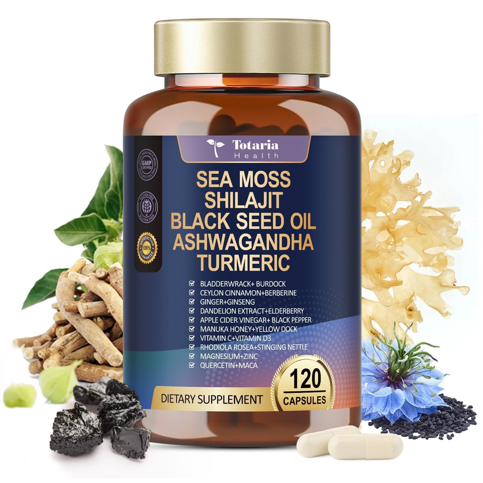 Totaria vegan bottle showcasing premium materials and clean, gluten-free formula.