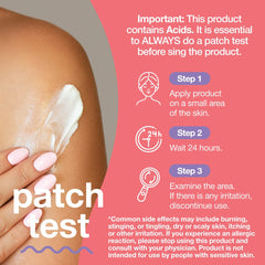TOUCH Radiance Cream swatch on skin shows subtle brightening effect.