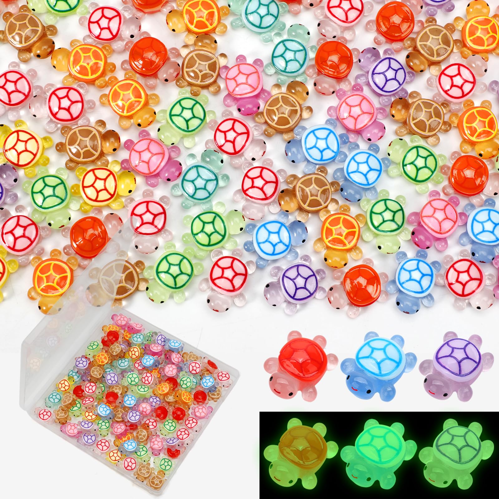 Touch Top luminous mini resin turtles glow at night for magical fairy garden scenes
