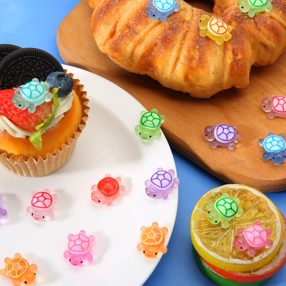 Touch Top luminous mini resin turtles come in a 100-piece set for crafts and decor