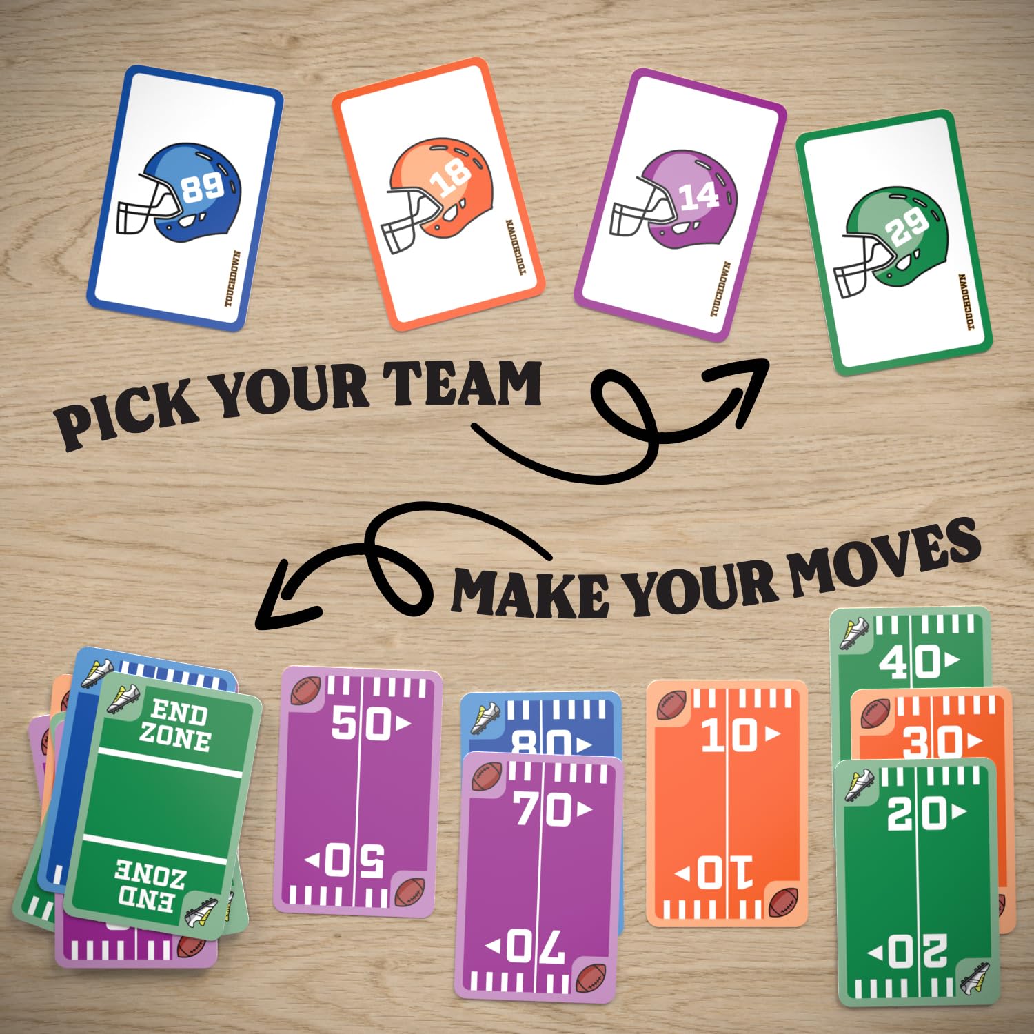TOUCHDOWN The Card Game players draft quickly for tense, stadium-like moments
