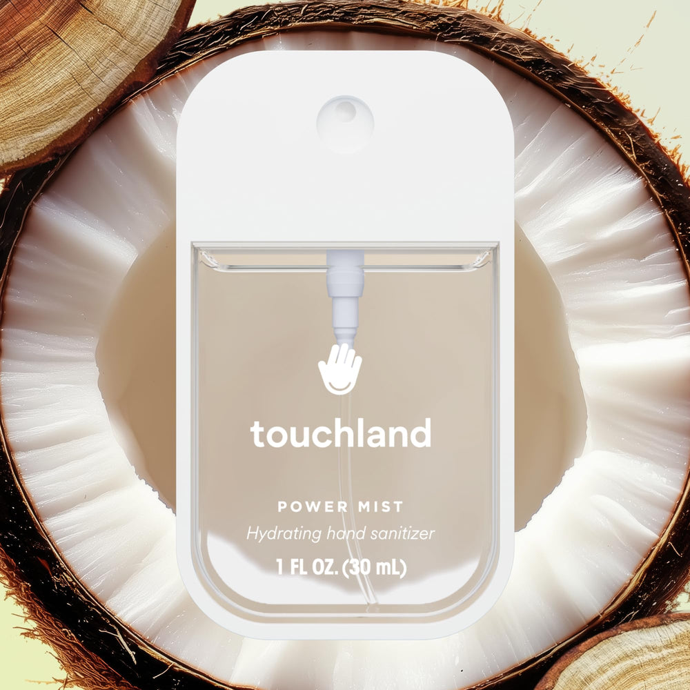 Touchland Beach Coco Trio label detail showing coconut water and grapefruit notes