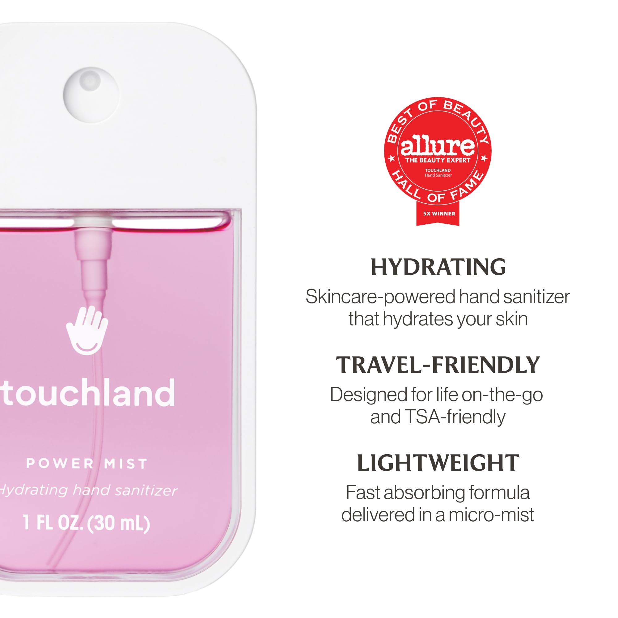Touchland Berry Bliss 1-oz mists pack for on-the-go germ defense.