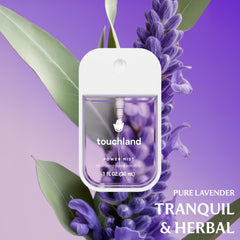 Touchland Hydrating Hand Sanitizer Spray Aloe Vera hydration in travel bottle.