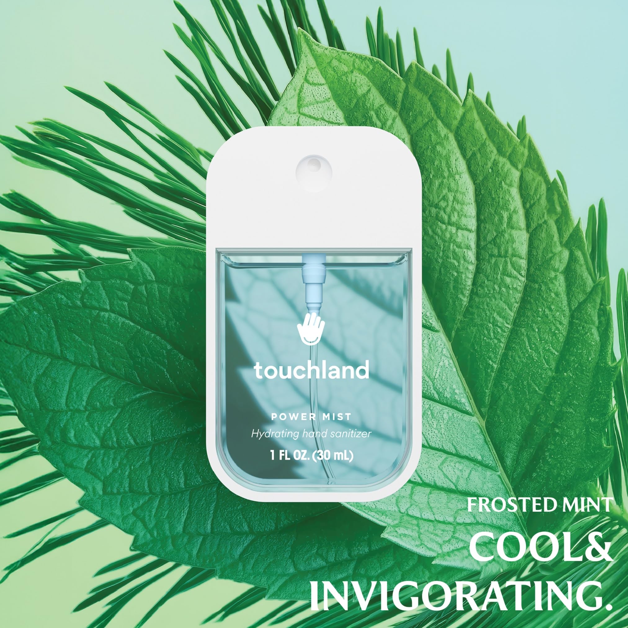 Touchland Hydrating Hand Sanitizer Spray Citrus Grove front view refreshes during errands.