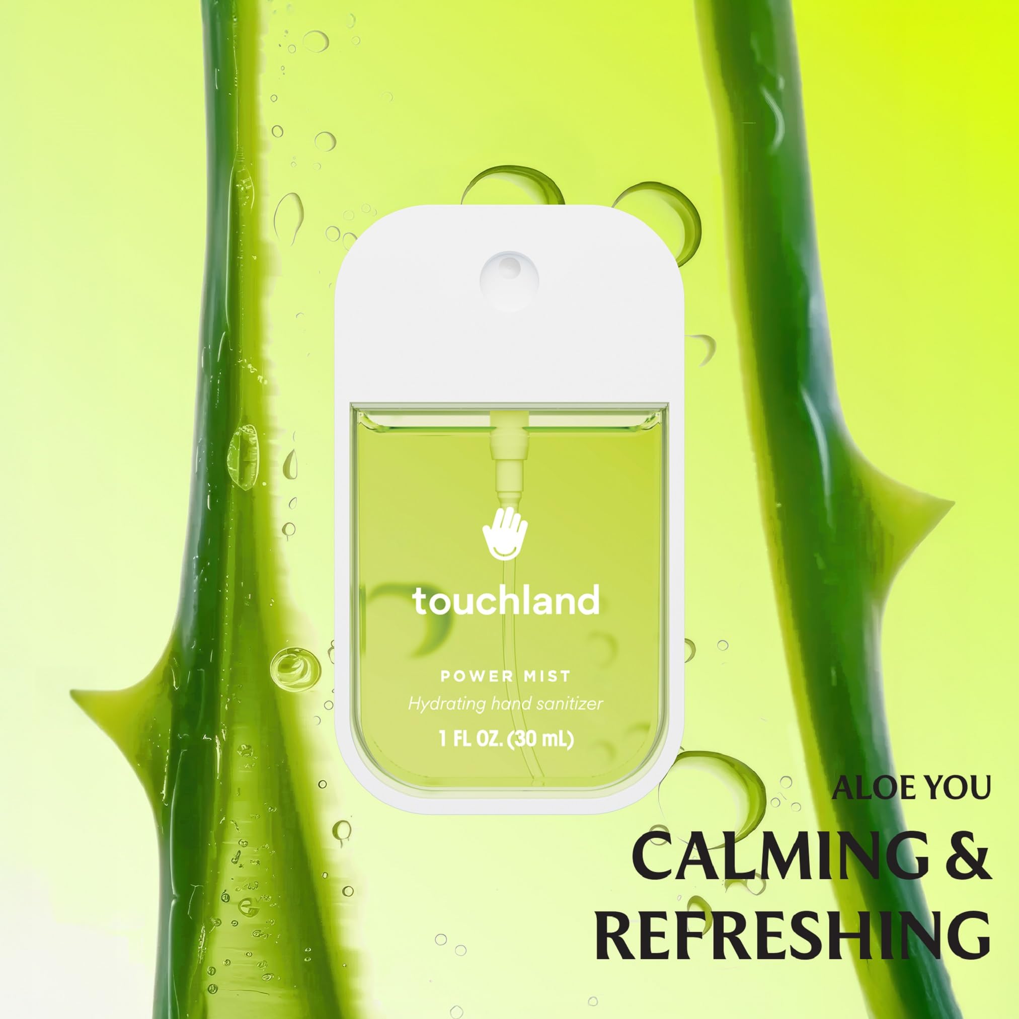 Touchland Hydrating Hand Sanitizer Spray Travel Set packaging highlights five scent options.