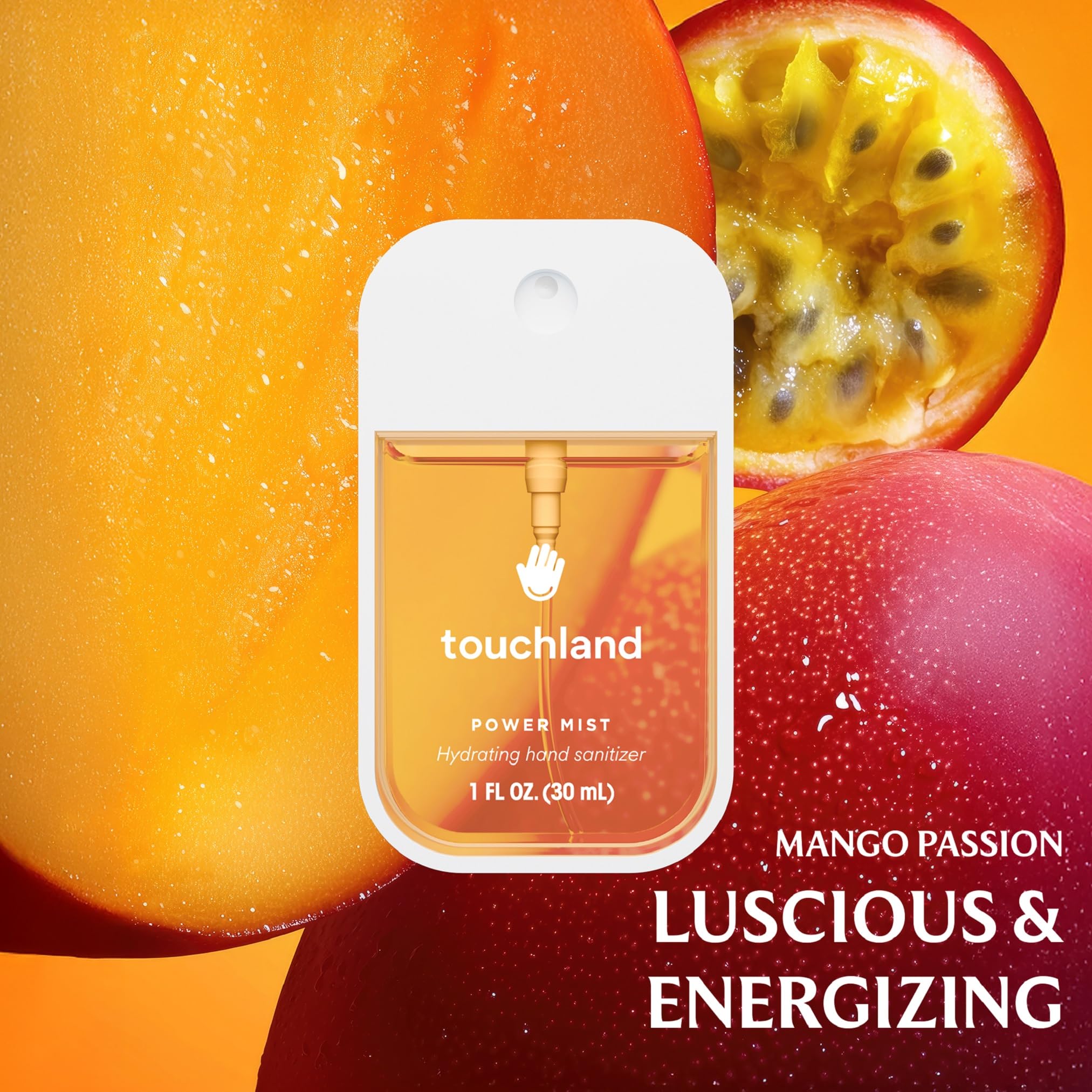 Touchland Hydrating Sanitizer Mist Wild Watermelon bottle close-up, fruity aroma while sanitizing