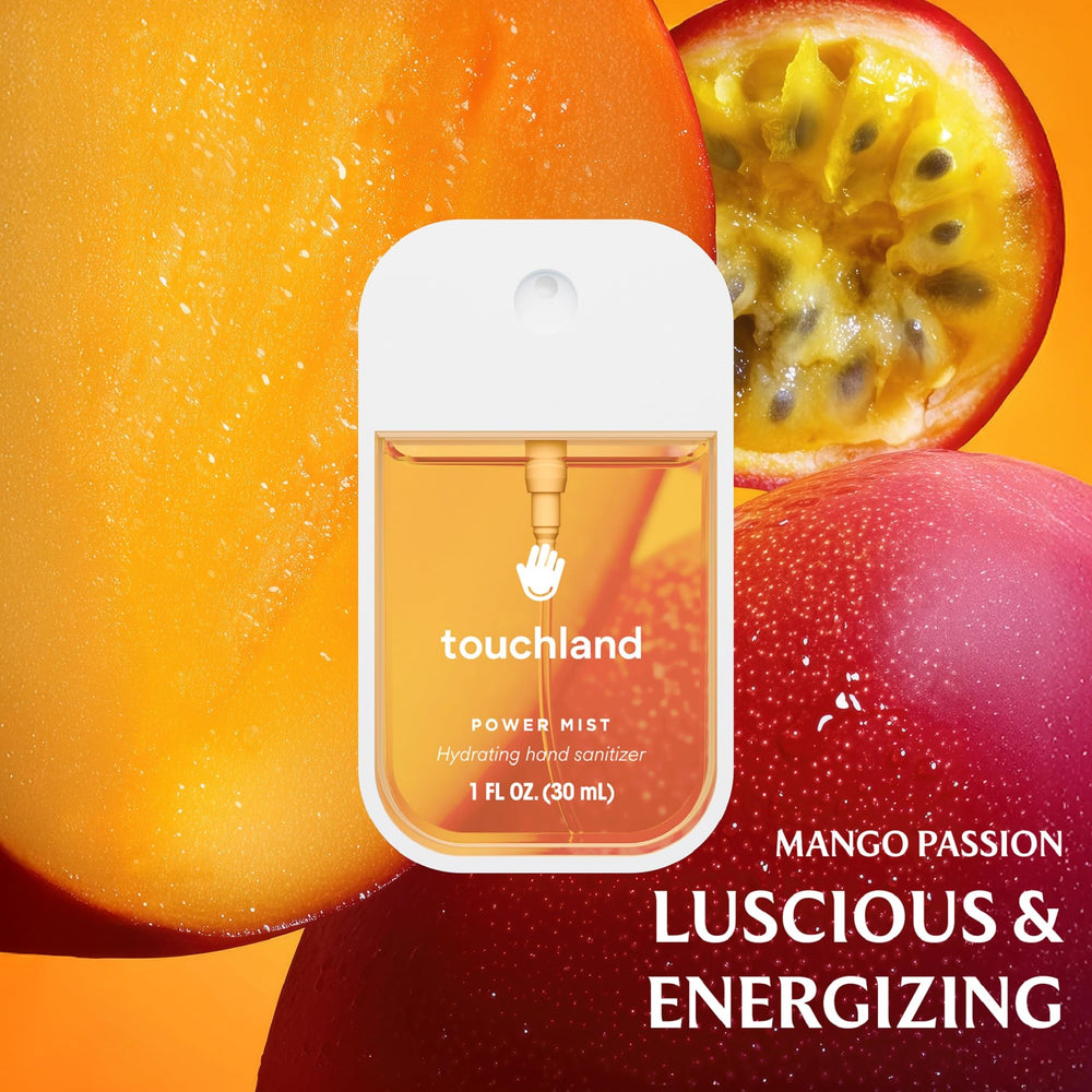 Touchland Hydrating Sanitizer Mist Wild Watermelon bottle close-up, fruity aroma while sanitizing