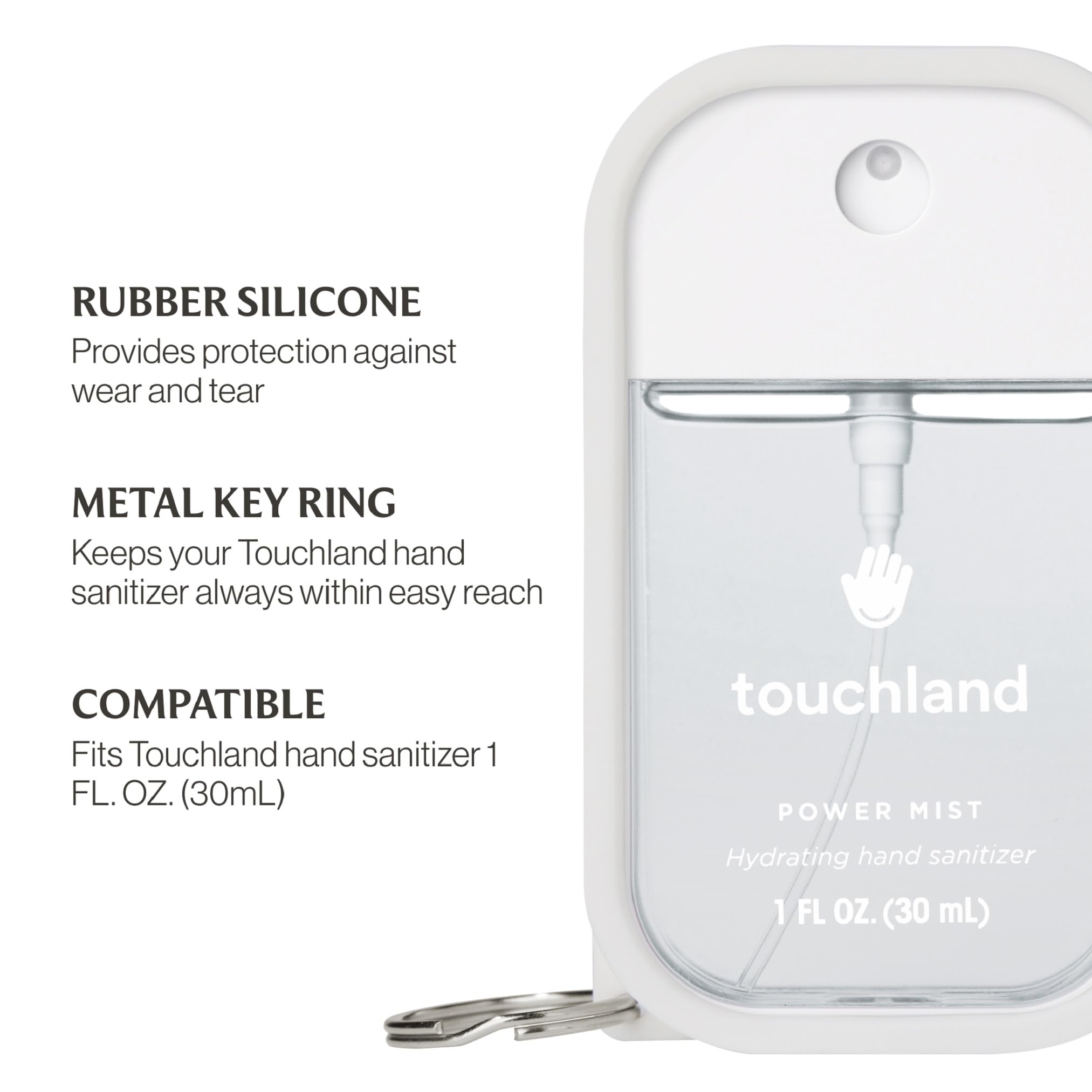 Front view of Touchland Icy White Case for organizing mists