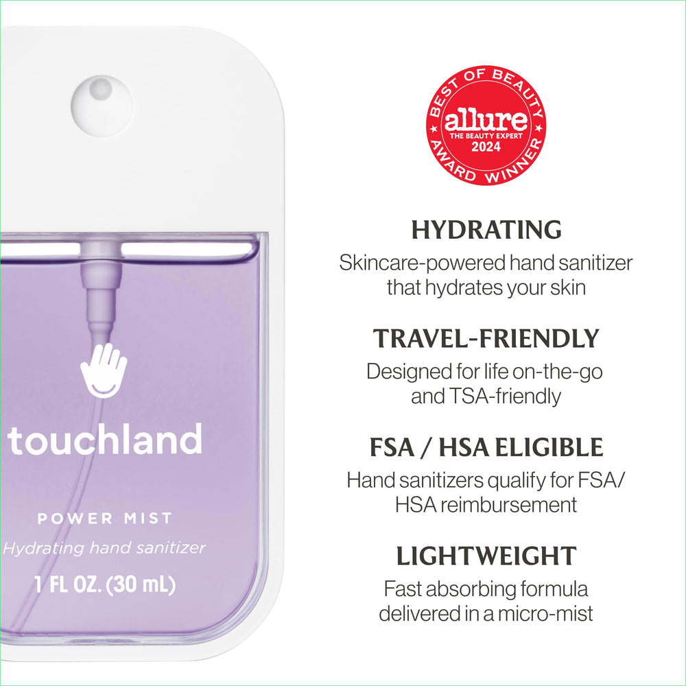 Touchland free-from parabens phthalates sulfates seal communicates safety.