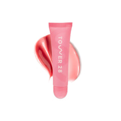 Tower 28 LipSoftie Watermelon Kiwi tinted balm brightens lips with moisturizing shine.