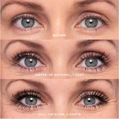 Lashes being rinsed off with water after using MakeWaves mascara