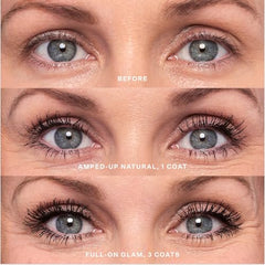 Tower 28 MakeWaves mascara close-up highlighting humidity-proof lift.