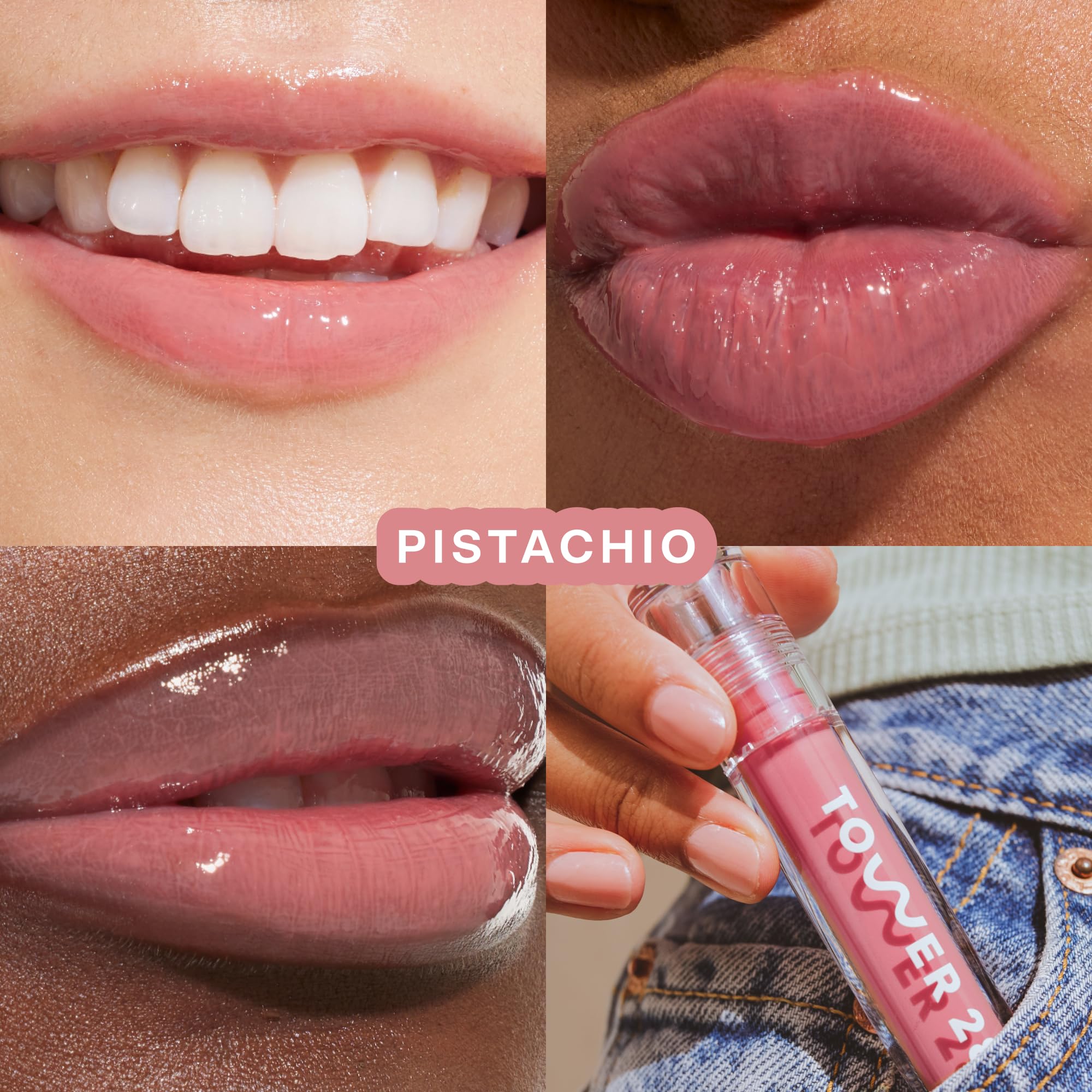 ShineOn Lip Jelly swatch in Pistachio Nude Pink showing color reference