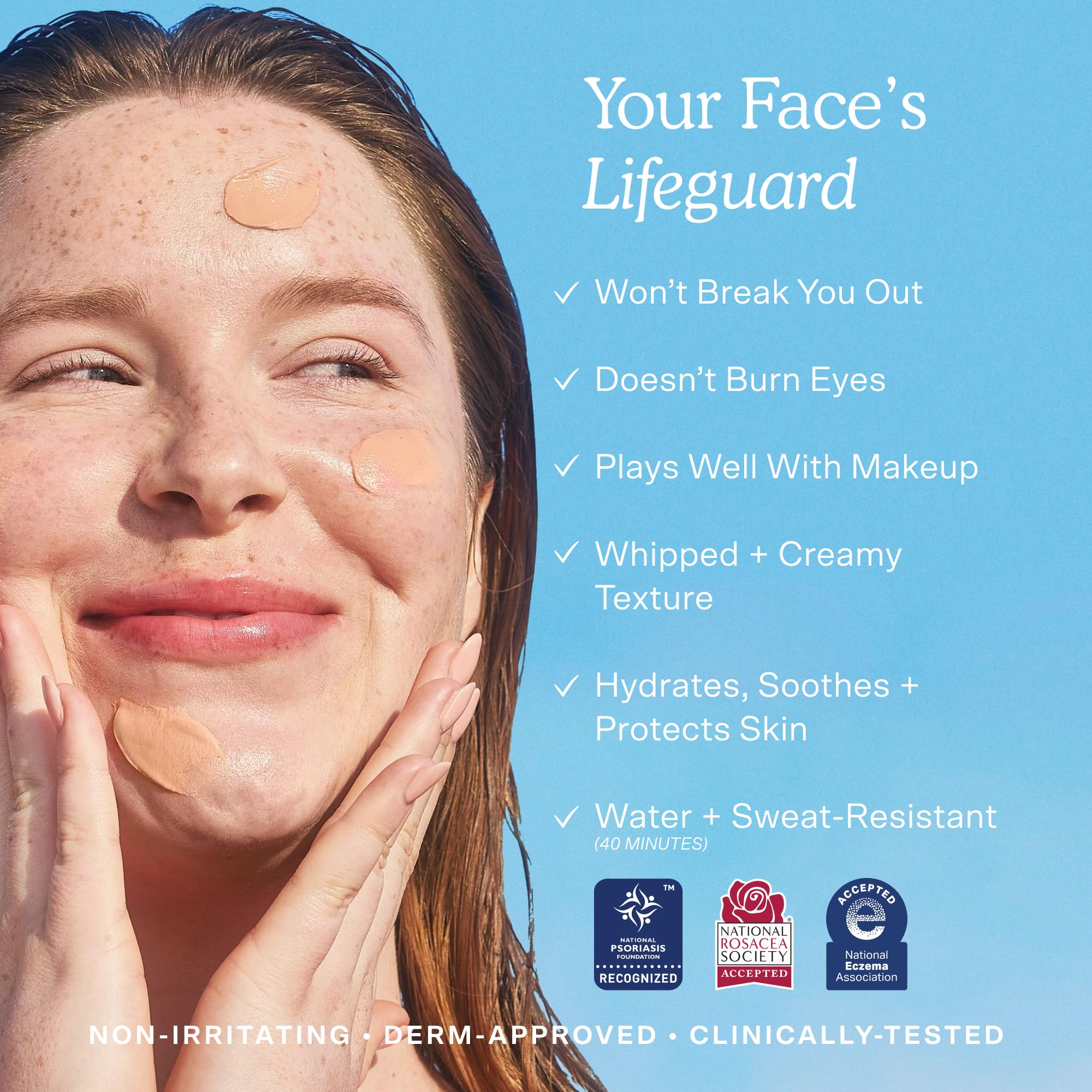 Applying Tower 28 SOS FaceGuard on skin for smooth, non-greasy protection